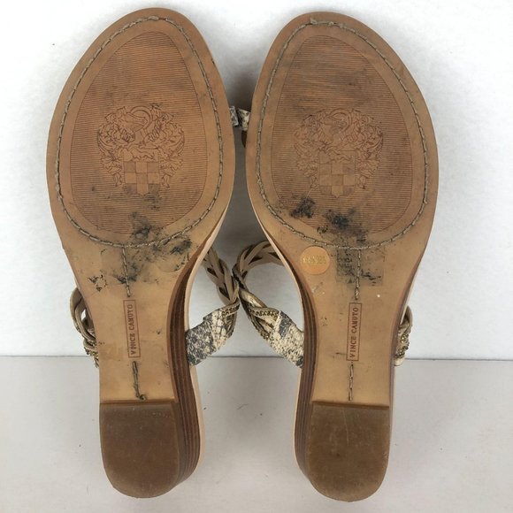SOLD Vince Camuto Inaya Grey Cream Sandals Sz 8.5 - Picture 9 of 10